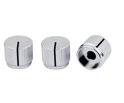 Botões para Guitarra Guyker Liga de Alumínio Eixo de 6mm Cromado 3 unidades