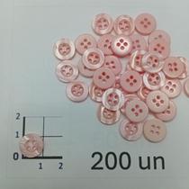 Botões Rosa Perola 11mm 4 Furos Brilho 50Un 100Un 200Un confecção vestidos artesanato casacos Botão 44944