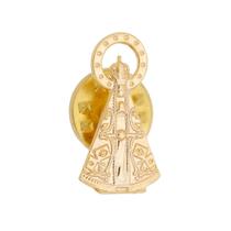 Boton Folheado Nossa Senhora Aparecida - 2cm x 1,1cm Boton Folheado Nossa Senhora Aparecida - 2cm x 1,1cm