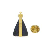 Boton Folheado Nossa Senhora Aparecida - 3cm x 1,7cm Boton Folheado Nossa Senhora Aparecida - 3cm x 1,7cm