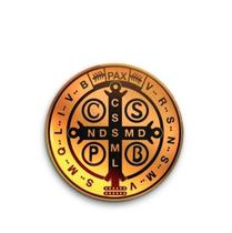 Boton Medalha de São Bento Alumínio Broche Alfinete