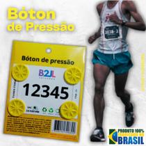 Bóton pressão Amarelo número peito corrida de rua c/ 4 unid.