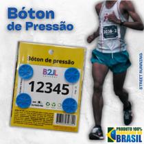 Bóton pressão Azul número peito corrida de rua c/ 4 unid.