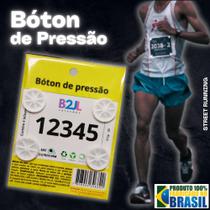 Bóton pressão Branco Perolado número peito corrida de rua c/ 4 unid.