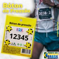 Bóton pressão Estrela Amarelo número peito corrida de rua c/ 4 unid.