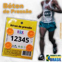 Bóton pressão Laranja número peito corrida de rua c/ 4 unid.