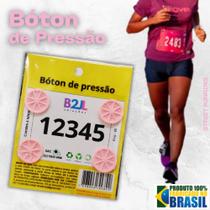 Bóton pressão Rosa Bebê número peito corrida de rua c/ 4 unid.