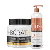 Botox Boratx 1Kg Redutor de Volume + Cauter Gloss 500ml Espelhamento - Borabella