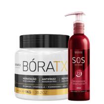 Botox Boratx 1Kg Redutor de Volume + SOS Extreme 240ml Antiemborrachamento Reconstrutor