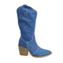 Bottero Bota Western em Jeans Salto 8 cm Ref. 349705