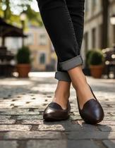 Bottero Sapatilha Bico Fino Feminina Em Couro Ref. 353306