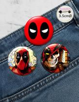 Botton GEDUMIX Marvel Deadpool 1.0 - 3 Peças Botton GEDUMIX Marvel Deadpool 1.0 - 3 Peças
