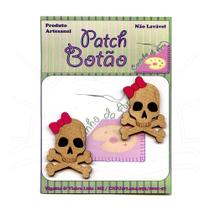Botton Patch Caveira com Osso e Laço 2399 - 2 Unid