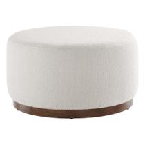 Boucle Ottoman Modway Tilden redondo de 74 cm estofado em nogueira