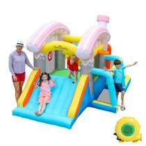 Bounce House inflável SunSports 293x286x189 cm com escorregador
