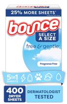Bounce Lenço Amaciante p/Secadora Roupa S/Perfume 400 lenços Bounce Lenço Amaciante p/Secadora Roupa S/Perfume 400 lenços