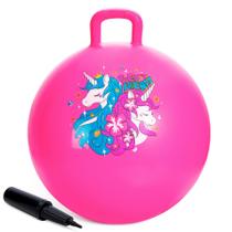 Bouncy Ball ZOOJOY Unicorn Hopper 50 cm com alça para crianças rosa