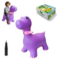 Bouncy Horse HotMax Dinosaur Hopper inflável para crianças roxo