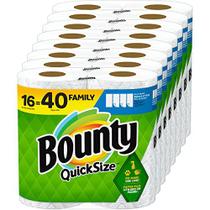 Bounty toalhas de papel de tamanho rápido, branco, 16 rolos familiares = 4