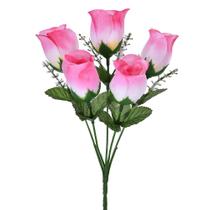 Bouquet Botão de Rosa Grillo Rosa com 5 Flores
