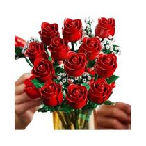 Bouquet De Flores De Rosa Romântica Em Blocos De Montar 968PC Decoração De Mesa Para Casa Brinquedos