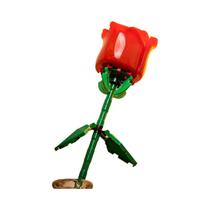 Bouquet De Flores De Rosa Romântica Em Blocos De Montar Modelo Eterno Planta Plástica Decoração Para