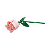 Bouquet De Flores De Rosa Romântica Em Blocos De Montar Modelo Eterno Planta Plástica Decoração Para