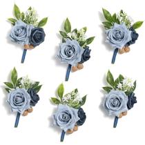 Boutonniere de seda artificial Serwalin Blue 6 unidades 14x11cm Boutonniere de seda artificial Serwalin Blue 6 unidades 14x11cm