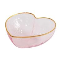 Bow coração rosa filete dourado M rosa