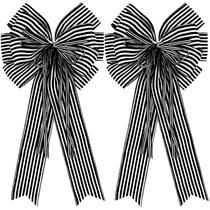Bow Hongsome, preto e branco, listras, Halloween, outono, 30 cm x 50 cm Bow Hongsome, preto e branco, listras, Halloween, outono, 30 cm x 50 cm