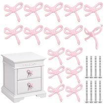 Bow Knobs MorningRo 4 x 2,5 cm, metal, rosa, 8 peças vintage