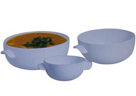 Bowl Boll Saladeira cumbuca Tigela Branco conjunto 3 peças