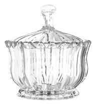 Bowl Bomboniere Baleiro Vidro 900ml Com Tampa Cristal Transparente