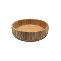 Bowl Canelado Cumbuca Saladeira Tigela De Bambu Grande 22cm - Decora