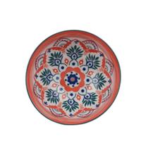 Bowl Cerâmica Flor Arte Estampado Vermelho 15,5x6,5x7,2cmx