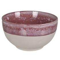 Bowl ceramica iris redondo rosa e bege - FLOR ARTE