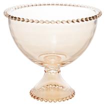 Bowl com Pé de Cristal Pearl Bolinha Ambar 21 x 19cm - Unid.