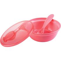 Bowl com Tampa e Colher Rosa - Buba