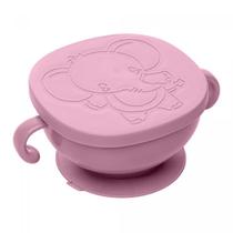 Bowl Com Tampa e Ventosa Baby Elefante Plastico Rosa 221108 Lyor