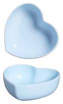 Bowl Coração Cerâmica PREMIUM 7cm x 18,5cm x 18cm Requinte e Durabilidade na Mesa Azul Claro