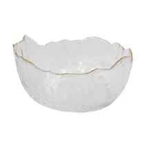 Bowl Cristal De Chumbo Martelado Borda Dourada 20 Cm Wolff