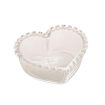 Bowl Cumbuca Com Borda Coraçao Petisqueira Cristal Transparente 14cm