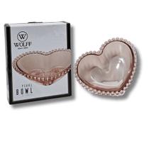 Bowl de Cristal Coração Rosa Pearl Wolff Elegância e Sofisticação para Sua Mesa!