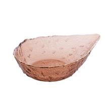 Bowl de Cristal de Chumbo com Borda Dourada Taj Gota Ambar 21,5x15,5x6cm