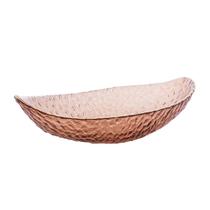 Bowl de Cristal de Chumbo Martelado com Borda Dourada Taj Ambar 24,5x13x7cm