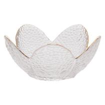 BOWL DE CRISTAL MARTELADO C/BORDA DOURADA TAJ FLOR 12cm WOLF - Wolff