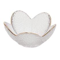 BOWL DE CRISTAL MARTELADO C/BORDA DOURADA TAJ FLOR 9cm WOLFF