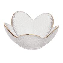 Bowl de Cristal Martelado com Borda Dourada Taj Flor 9cm X 5cm - Wolff