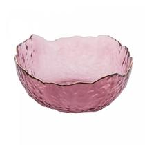 Bowl de Cristal Martelado com Borda Dourada Taj Rosa 13x6,5cm 28959 - Wolff