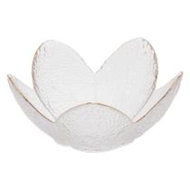 Bowl De Cristal Martelado Taj Flor Wolff Com Borda Dourada